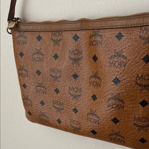 MCM Brown Leather Belt Bag with Iconic Pattern